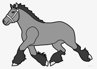 Horse Animal Free Black White Clipart Images Clipartblack - Big Horse Cartoon, HD Png Download, Transparent PNG