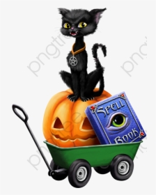 Halloween Pumpkin Black Cat - Black Cat Trick Or Treat Bag Clipart, HD Png Download, Transparent PNG