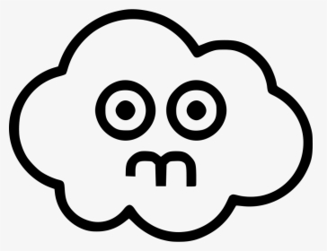 Alien Svg Ghost Transparent Smiley Face Emoticon - Cloud With Face, HD Png Download, Transparent PNG