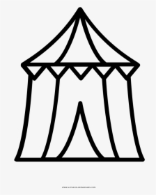 Circus Tent Coloring Page - Carnival Tent Black Png, Transparent Png, Transparent PNG