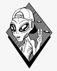 Alien Image Black And White, HD Png Download, Transparent PNG