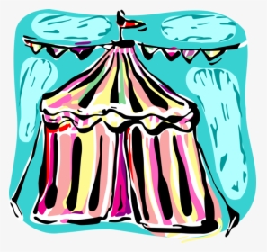Vector Illustration Of Big Top Circus Tent With Streamers, HD Png Download, Transparent PNG