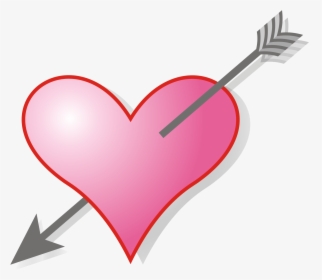 Svg Love Arrow Clipart - Heart With Arrow Gif, HD Png Download, Transparent PNG
