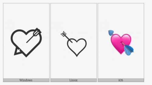 Heart With Arrow On Various Operating Systems - Heart, HD Png Download, Transparent PNG