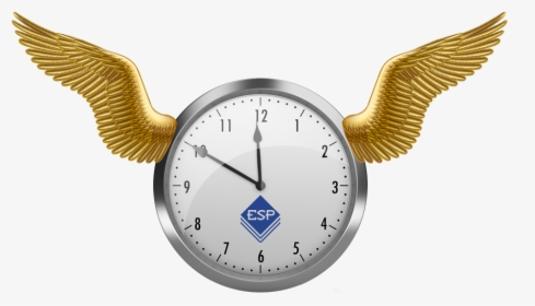 Clock With Wings - Clock With Wings Png, Transparent Png, Transparent PNG