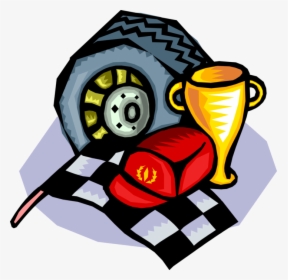 Vector Illustration Of Auto Racing With Checkered Or - Auto Racing Clip Art, HD Png Download, Transparent PNG