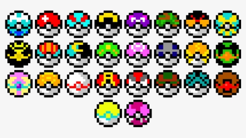 All Pokeballs Pixel Art , Png Download - All Pokeballs Pixel Art, Transparent Png, Transparent PNG