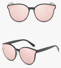 Cat Eye Sunglasses Black Frame Pink Lens, HD Png Download, Transparent PNG