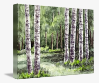 Tree Landscape By Pixel - Birch Tree Landscape Paintings, HD Png Download, Transparent PNG