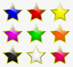Stars, Colours, Colors, Star, Design, Shape, Colorful - Cartoon Images Of 20 Stars, HD Png Download, Transparent PNG
