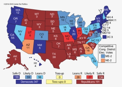 Usa Map Trump Vs Clinton, HD Png Download, Transparent PNG