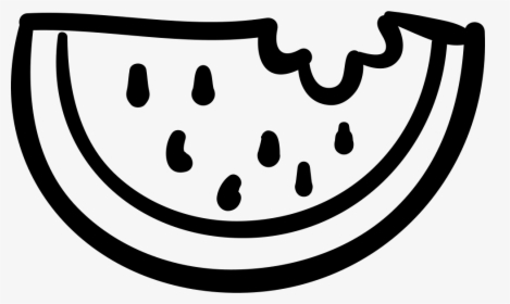 Watermelon Outlined Slice - Black And White Watermelon Clipart, HD Png Download, Transparent PNG
