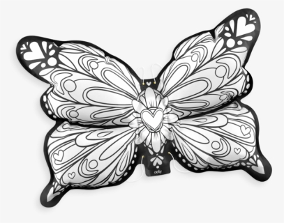 3d Colorables Butterfly Wings - Clip Art Butterfly Black And White In 3d, HD Png Download, Transparent PNG