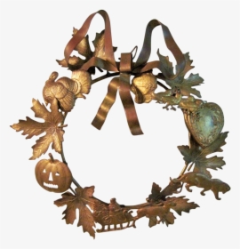 Vintage Petite Choses Brass Holiday Dresden Wreath - Tree, HD Png Download, Transparent PNG