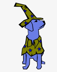 Dog Sitting Wearing Tall Hat - Drawings Animal Straight Lines, HD Png Download, Transparent PNG