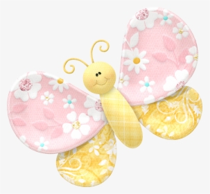 Baby Pink Butterfly - Butterfly Clipart Plain Yellow, HD Png Download, Transparent PNG