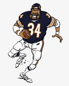 Walter Payton, Faker S Guide To Chicago Bears - Football Player Cartoon Chicago Bears, HD Png Download, Transparent PNG