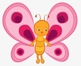 Butterfly,pink,arthropod - Cute Butterfly Clipart, HD Png Download, Transparent PNG