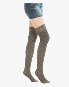 Woven Faux Thigh High Tights - Tights, HD Png Download, Transparent PNG