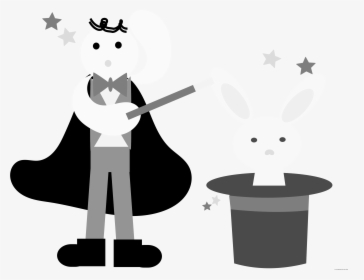 Magician With A Rabbit Clipart - Cute Magicians Png, Transparent Png, Transparent PNG