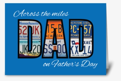 Father’s Day License Plates On Blue Greeting Card - Happy Fathers Day License Plate, HD Png Download, Transparent PNG