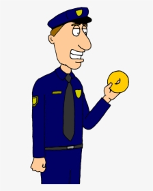 Cartoon Cop Eating Donut, HD Png Download, Transparent PNG