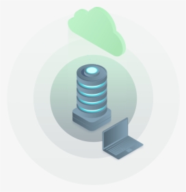 Cloud Server With Laptop Illustration - Illustration, HD Png Download, Transparent PNG