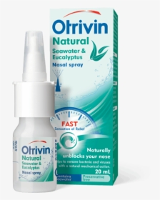 A Bottle Of Otrivin Clear With Seawater And Eucalyptus - Otrivin Sea Water Nasal Spray, HD Png Download, Transparent PNG
