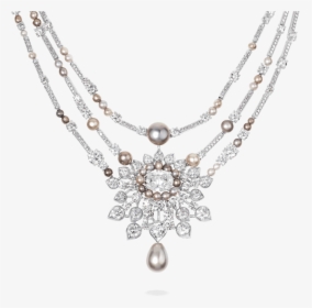 10 06 394r Diam Pearl Necklace Crop - Diamond Necklace Model Png, Transparent Png, Transparent PNG