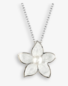 White Sterling Silver Stephanotis Pearl Necklace - Enamel Dragonfly Necklace, HD Png Download, Transparent PNG