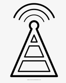 Radio Tower Coloring Page , Png Download - Line Art, Transparent Png, Transparent PNG