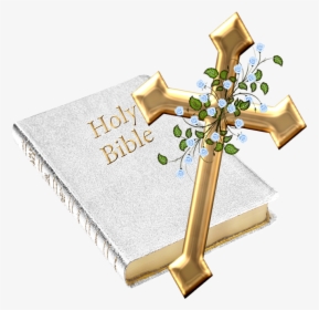 Holy Bible Png Free Download - Gold Cross And Bible, Transparent Png, Transparent PNG