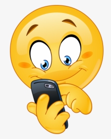 Cell Phone Emoji 209 Decal - Emoji On The Phone, HD Png Download, Transparent PNG