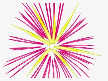 Gold Clipart Firework - Pink And Yellow Fireworks, HD Png Download, Transparent PNG