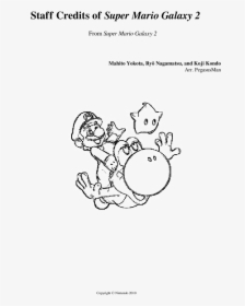 Staff Credits Of Super Mario Galaxy 2 Sheet Music For - Super Mario Galaxy 2 Coloring, HD Png Download, Transparent PNG