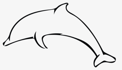 Banner Simple Dolphin Outline Animalcarecollege Info - Dolphin Outline Black And White, HD Png Download, Transparent PNG