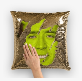 Nicolas Cage As Shrek ﻿sequin Cushion Cover   Class - Nicolas Cage Shrek Pillow, HD Png Download, Transparent PNG