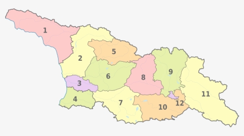 Clip Art Administrative Divisions Wikipedia - Map Of Georgia Country With Regions, HD Png Download, Transparent PNG