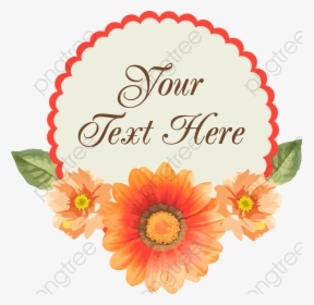 Sunflower Clipart Aesthetic - Flower Border Name Tag, HD Png Download, Transparent PNG