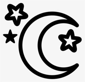 Moon And Stars - Moon Star Out Line, HD Png Download, Transparent PNG