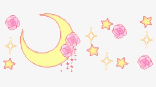 #moon #stars #flowers #sparkles #pastel #pasteltheme - Sailor Moon Transparent Gif, HD Png Download, Transparent PNG