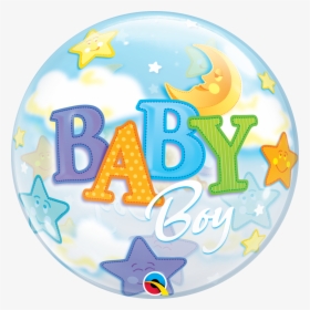 Baby Boy Moon & Stars Bubble Balloon - Baby Boy Bubble Balloon, HD Png Download, Transparent PNG