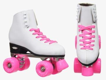 Epic Classic White And Pink Roller Skates   Data Zoom - Roller Skates Rubber Wheels, HD Png Download, Transparent PNG