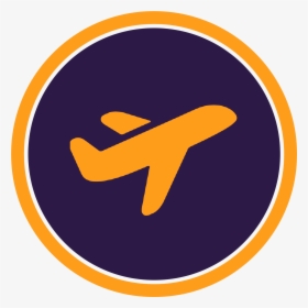Plane Icon In Circle, HD Png Download, Transparent PNG