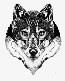 Wolf Day Of The Dead , Png Download - Graphic Art Black And White, Transparent Png, Transparent PNG
