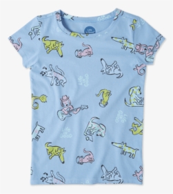 Girls Happy Dog Print Crusher Tee - Elephant, HD Png Download, Transparent PNG