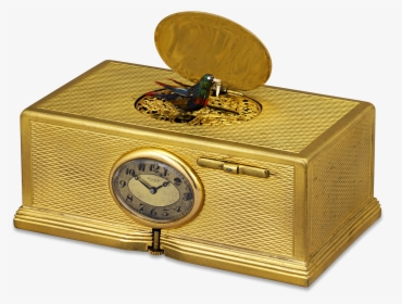 Gold-plated Singing Bird Box And Clock - Singing Bird Box, HD Png Download, Transparent PNG