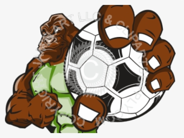 Gorilla Clipart Football - Bear Holding A Soccer Ball, HD Png Download, Transparent PNG