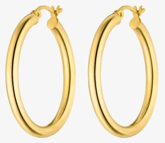 30mm Gold Plated Silver Large Hoops - Earrings, HD Png Download, Transparent PNG