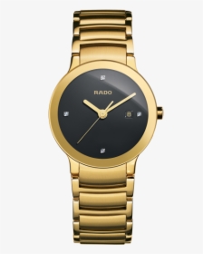 Centrix Jubile Black Diamond Dial Gold-plated Stainless - Rado Gold Watch Women, HD Png Download, Transparent PNG